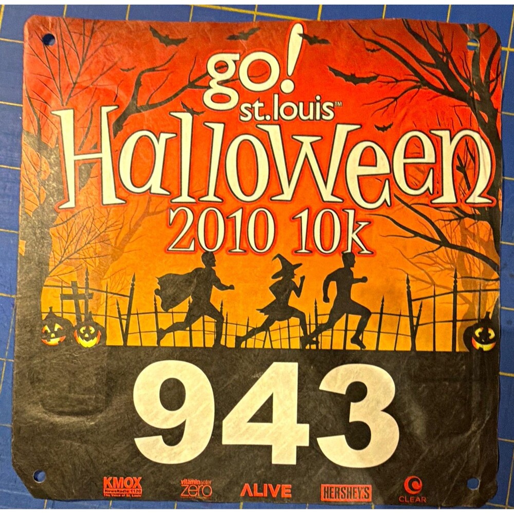 Go! St. Louis Halloween 2010 10K Race Bib #943 Small